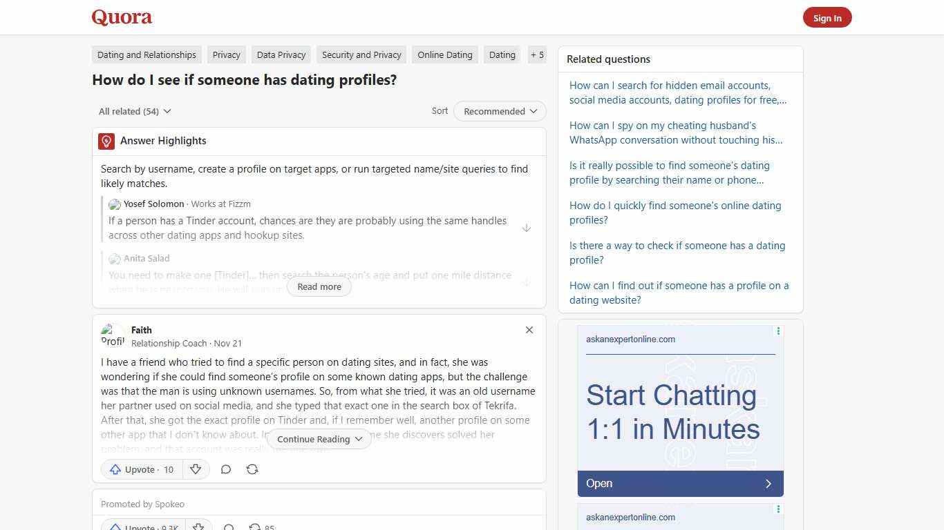 How to see if someone has dating profiles - Quora